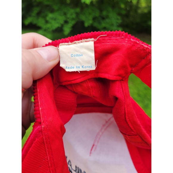 Lot of (2) Vintage Corduroy Sports Snapback Hats Yupoong Blue Red - Picture 3 of 5